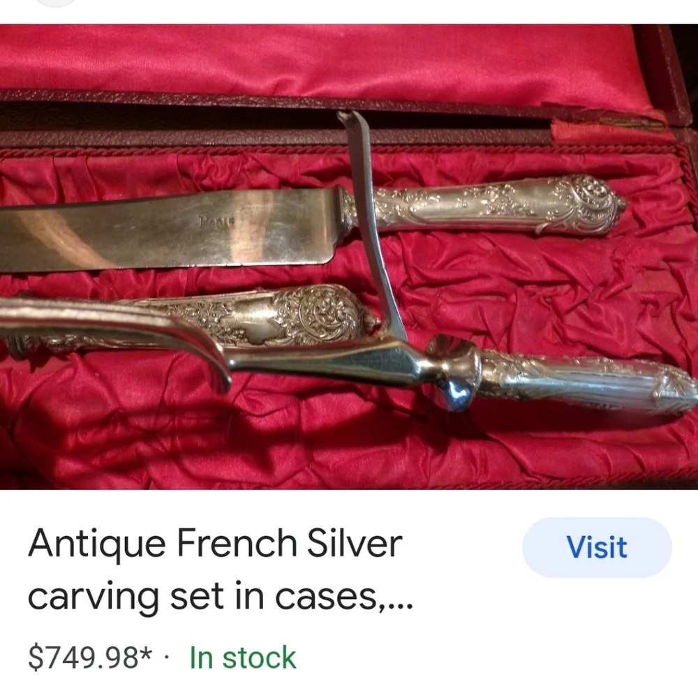 Westall Richardson Sterling Silver Stamped Serving Fork & Knife MID-CENTURY EUC!